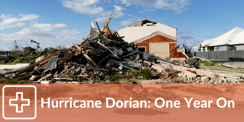 A house destroyed during Hurricane Dorian